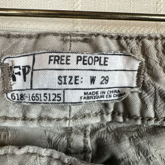 Free people Jeans Womens Floral tan waist 29 patterned Romantic Cottage Artsy - Picture 4 of 11